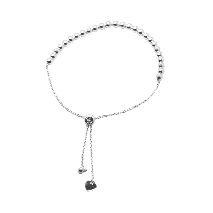 925 Adjustable Trace link Bracelet with 4mm Balls