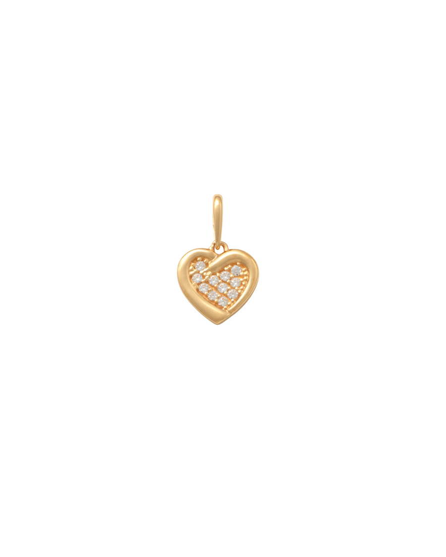 9k YG CZ Heart Pendant. 8.4mm