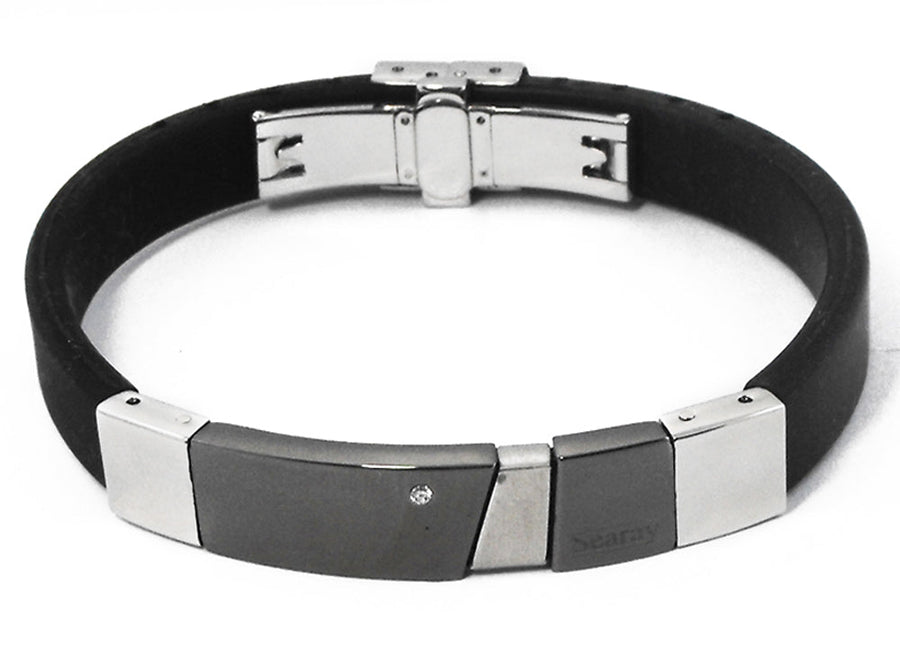 Stainless Steel & Neoprene Bracelet.