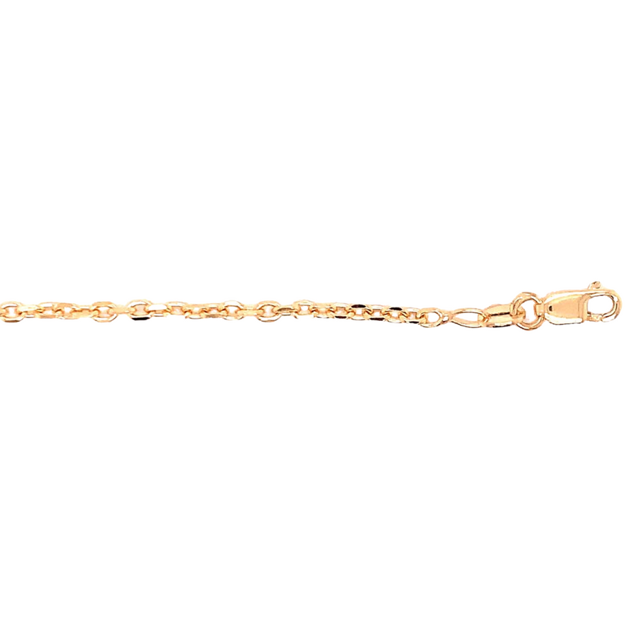 18k YG Solid Oval Link Chain 2.0mm wide 55cm Approx 7.65g