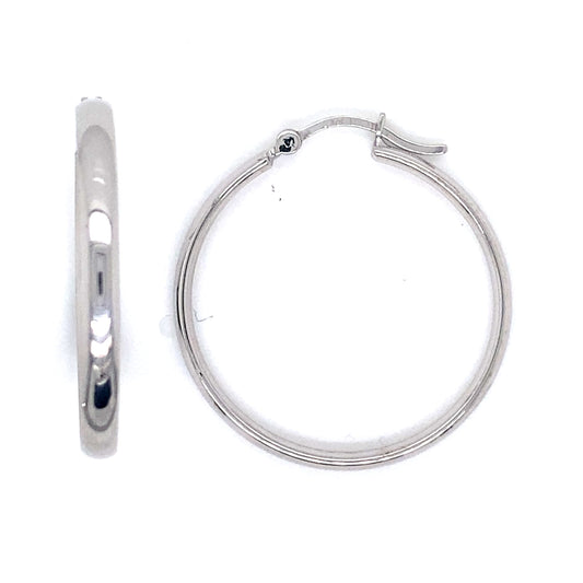 9k Half Round Tube Hoops (3mm)
