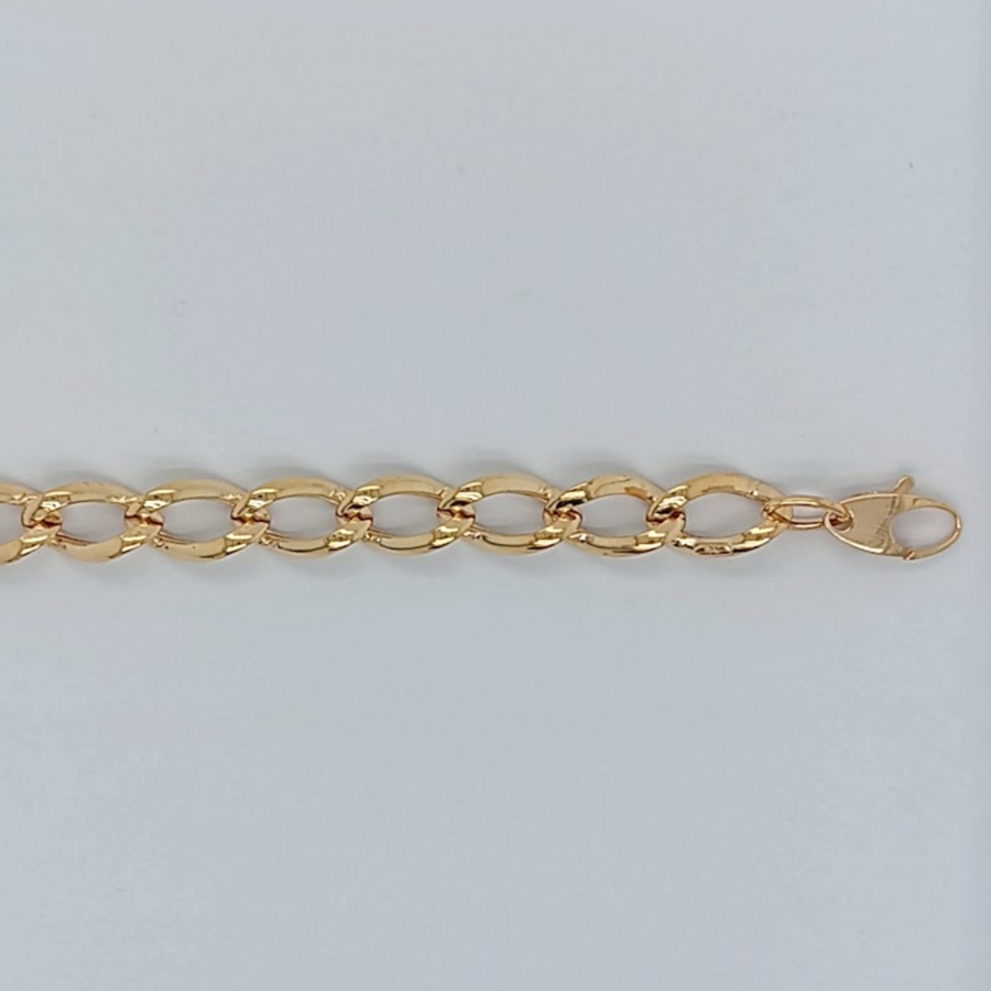 18k YG Hollow Oval Link Bracelet 9.6 x 13.4mm 20cm. Approx 5.27g