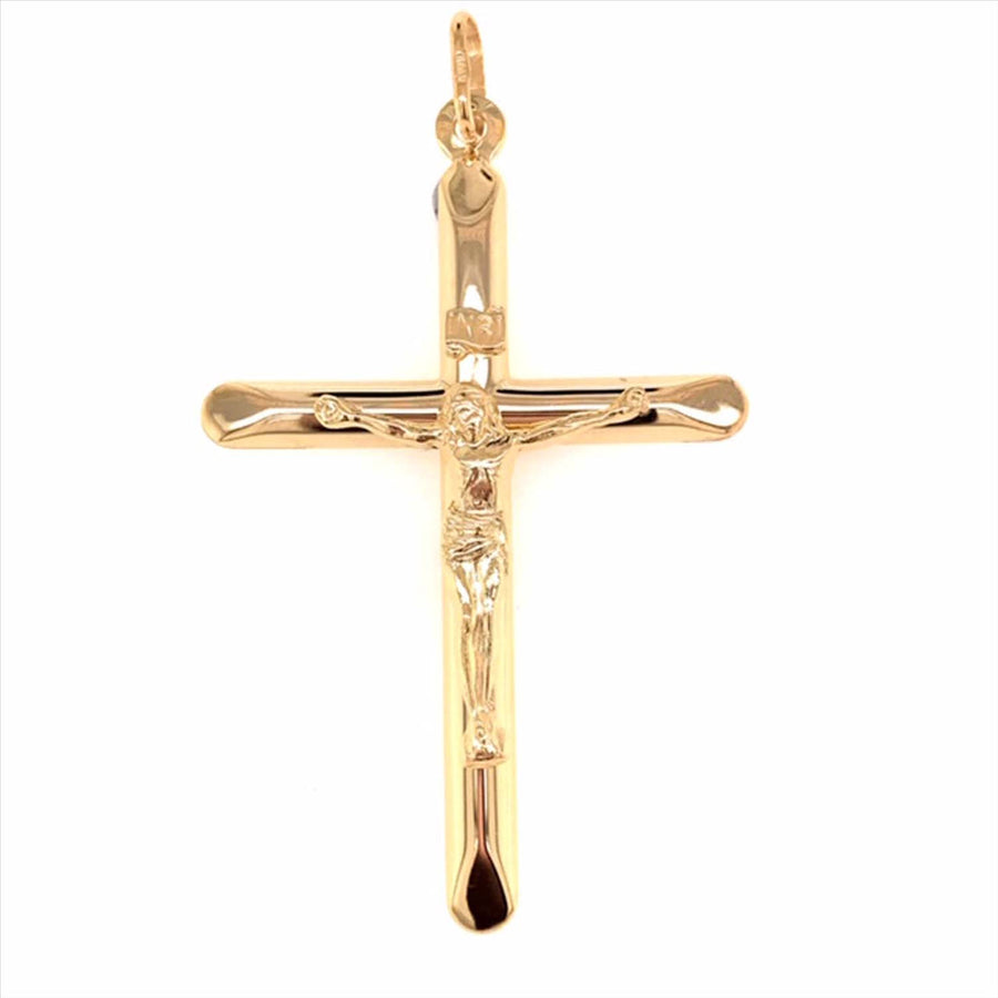 18k YG Italian Crucifixion Pendant . 47x34mm