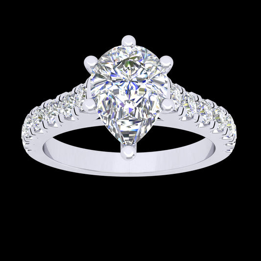 Pear Shape Solitare Ring