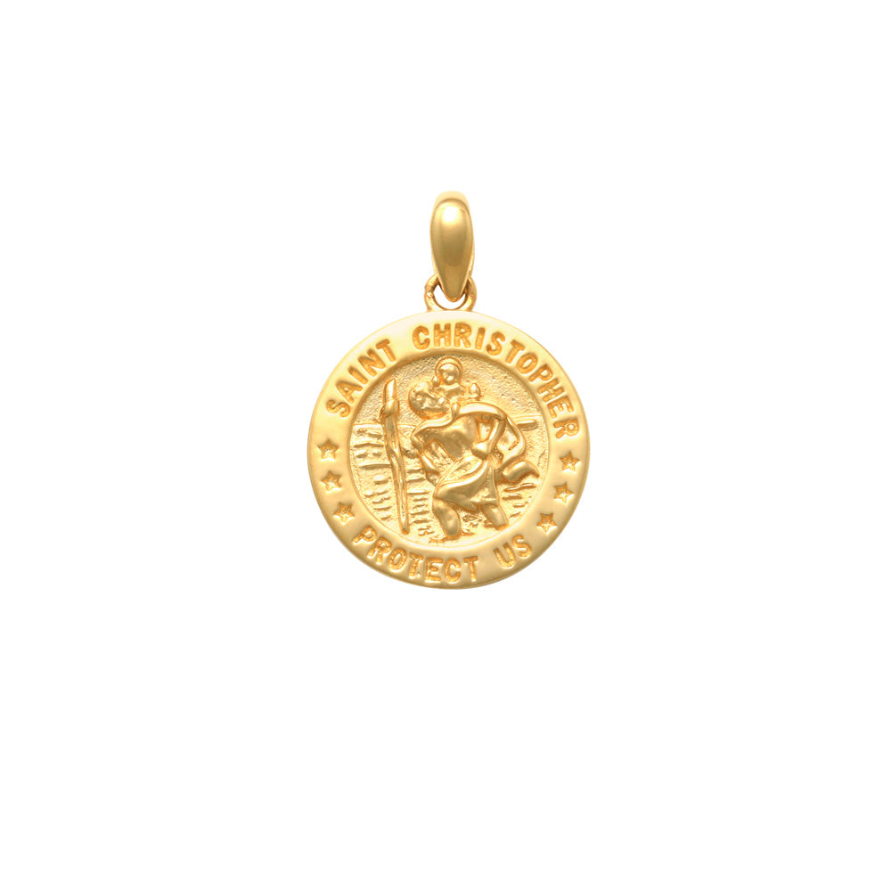 YG St Christopher Medallion 15mm