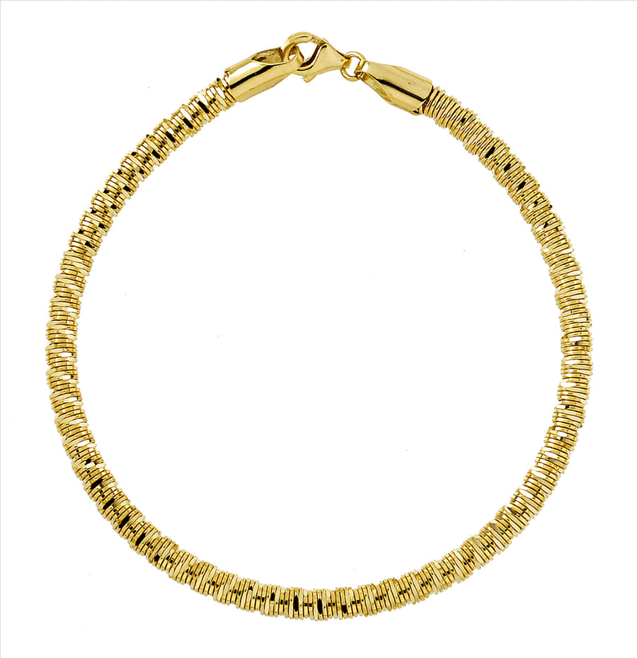 9k YG Italian Solid DNA Genetic Design Omega Chain 3.7mm wide 19cm