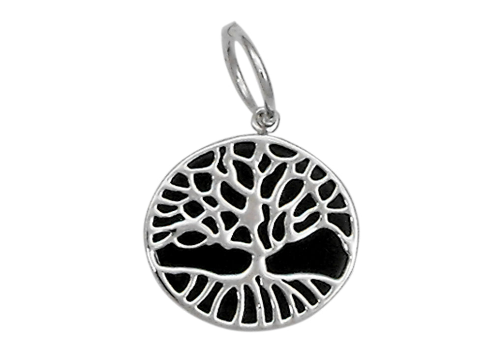 925 Tree of Life Pendant with Black Onyx 16mm