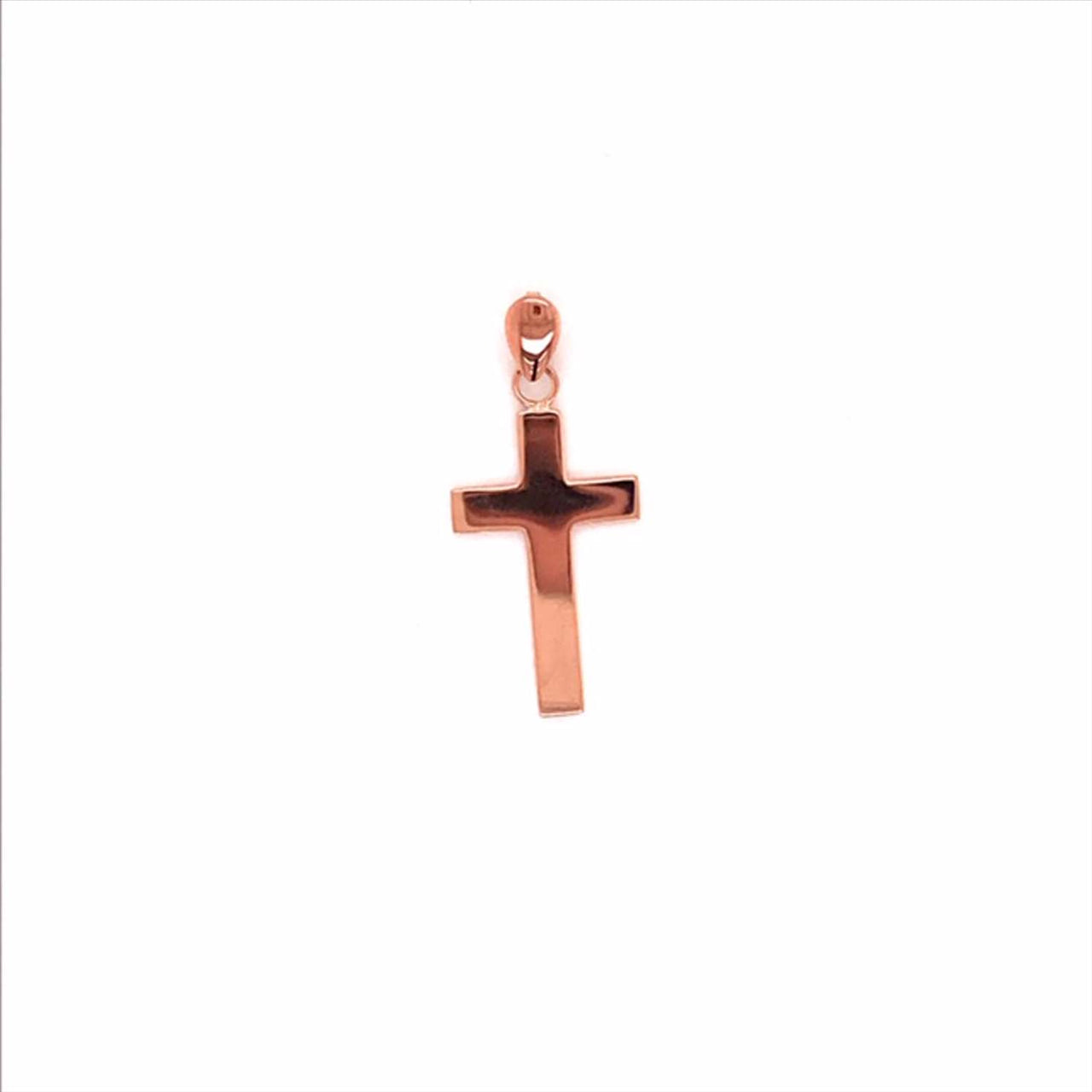 9k RG Solid Flat Squared Cross 20x12mm