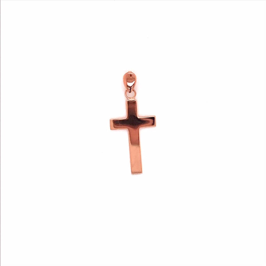 9k RG Solid Flat Squared Cross Pendant (Replaces 9kCR882) 20mm x 12mm