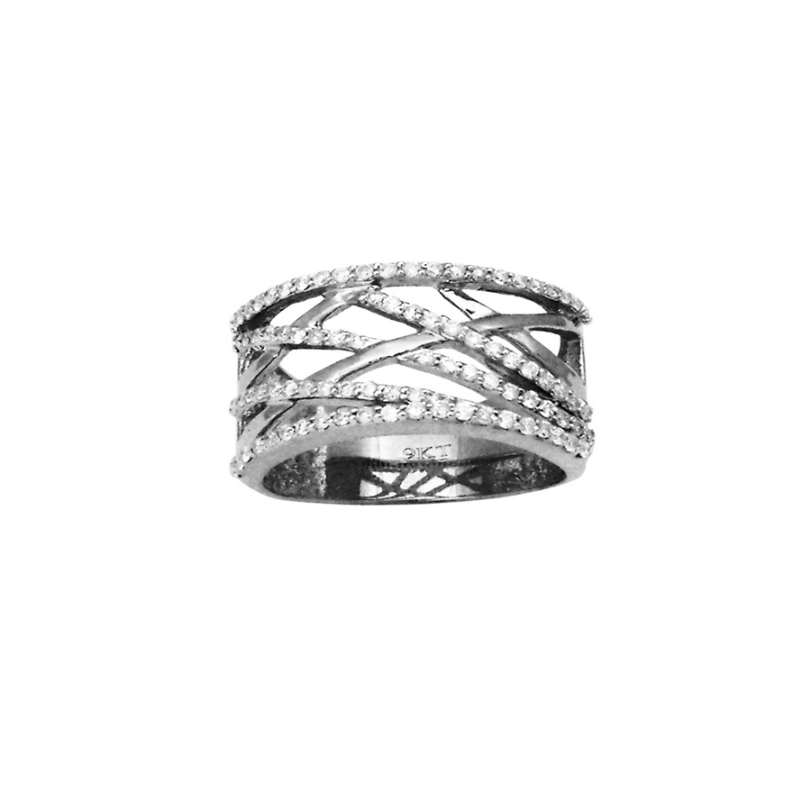 9k WG Diamond Dress Ring  87D = 0.53ct  Size T