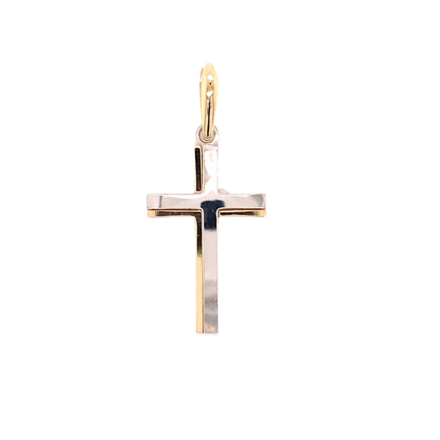 9k 2T Solid Cross Pendant 25mm x 16mm