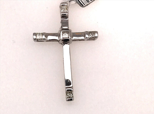 18k WG Diamond Cross 30x20mm