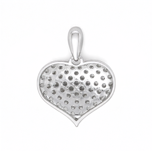 WG CZ Heart Pendant 20x17mm