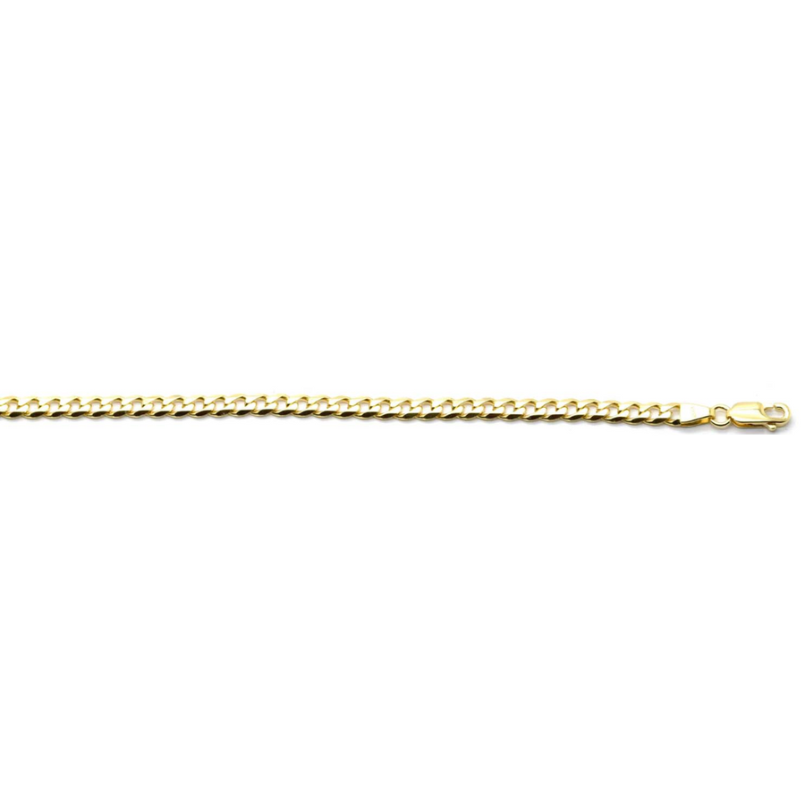 18k YG Italian Solid Flat Curb Bracelet 4.5mm wide 21cm. Approx 9.58g.