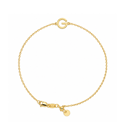 9k YG Letter G Trace Chain (1.1mm)