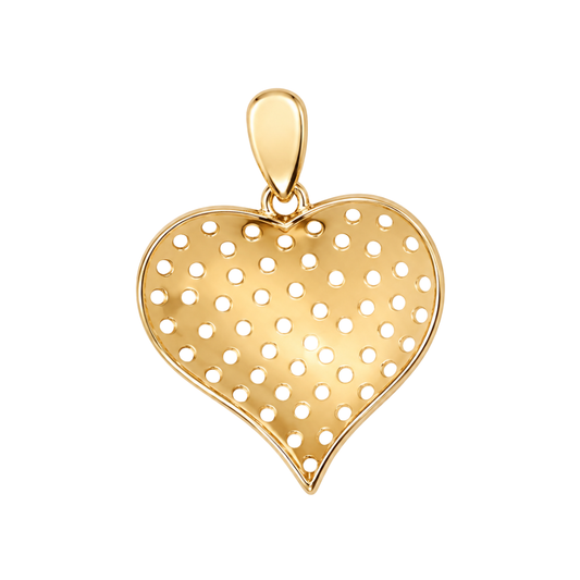 YG CZ Heart Pendant 20x17mm