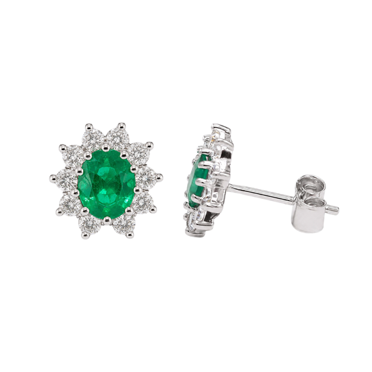 0.50ct Emerald Cluster Stud