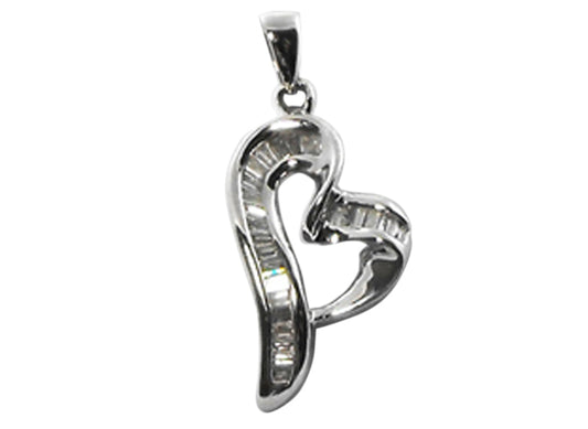 18k WG Diamond Heart Pendant 26D=0.16ct