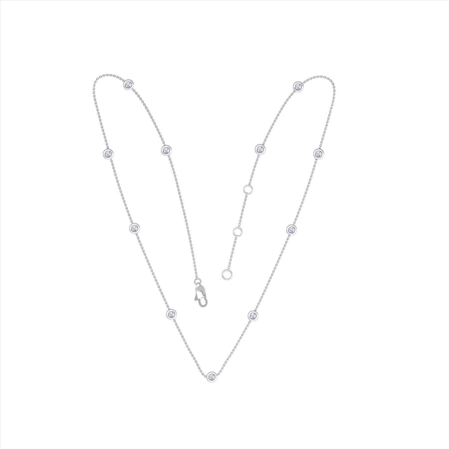 18k WG Solid Oval Link Diamond Bracelet 1.4mm Wide 50cm . Bezel Set with 11D= 1.00ct O-Rings at 47 & 48.5cm