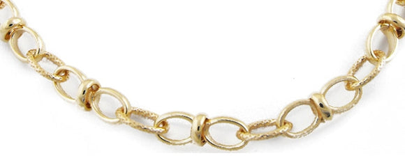 YG Oval Belcher Fancy Bracelet 4.5mm wide (priced per gram)