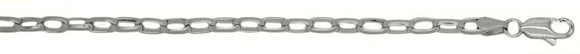 WG Oval Belcher Bracelet with 4.0mm x 7.8mm link (priced per gram)