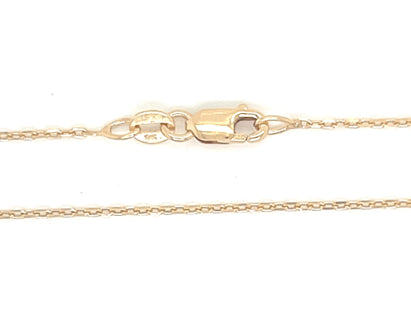 9k YG Italian Diamond Cut Trace Chain 1.1mm wide (priced per gram)