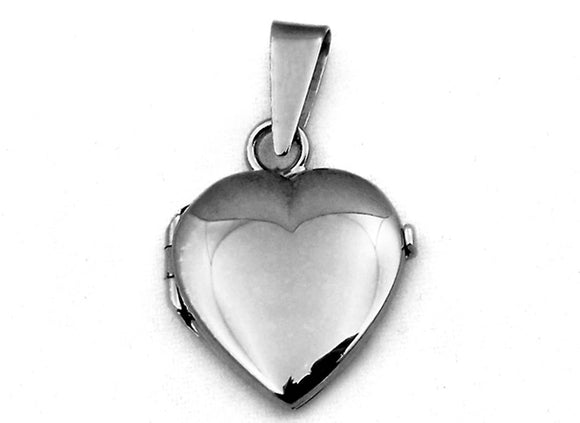 9k WG Italian Polished Heart Locket 25mm (priced per gram)