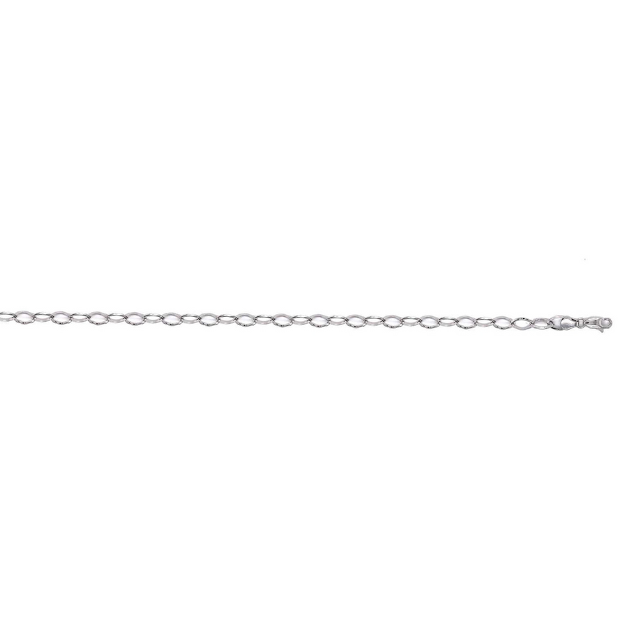 9k WG Solid Oval Link Bracelet 6.7mm wide 19cm . Approx 6.6g