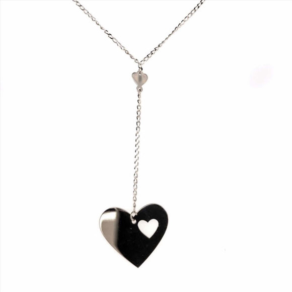 WG Heart Pendant with Oval Link Chain 1mm wide