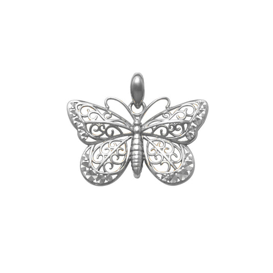 9k WG Butterfly Pendant 14mm x 22mm