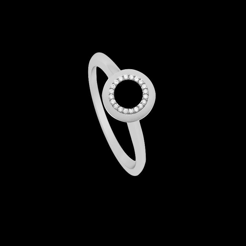 9k WG Diamond Circle Dress Ring 16D=0.05ct Size M
