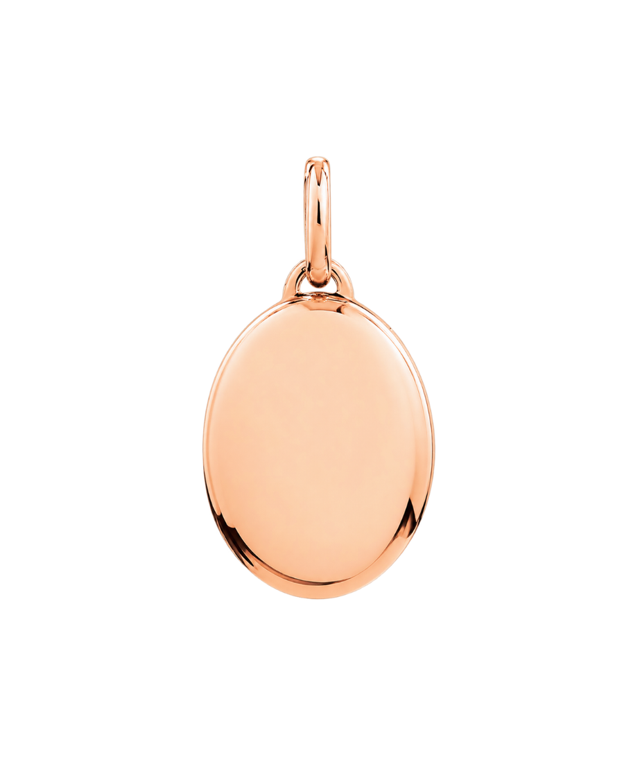 9k RG German Matte Oval Locket with polished border 11x15mm