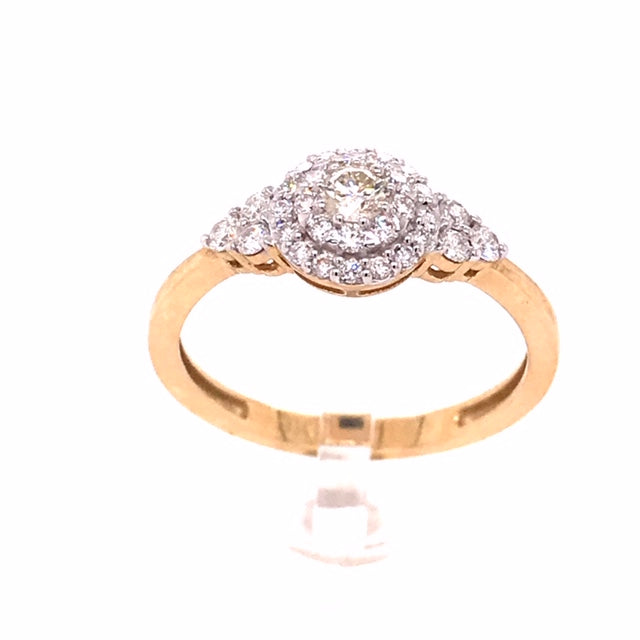 9k 2T Diamond Dress Ring 1D=0.15ct & 31D=0.37ct