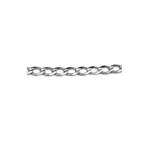 9k WG Italian Solid Flat Curb Chain 4mm wide 50cm . Approx 10.6g