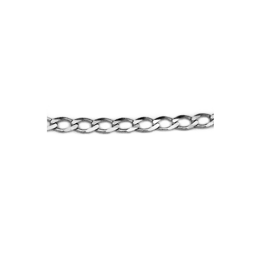 9k WG Italian Solid Flat Curb Chain 4mm wide 50cm . Approx 10.6g