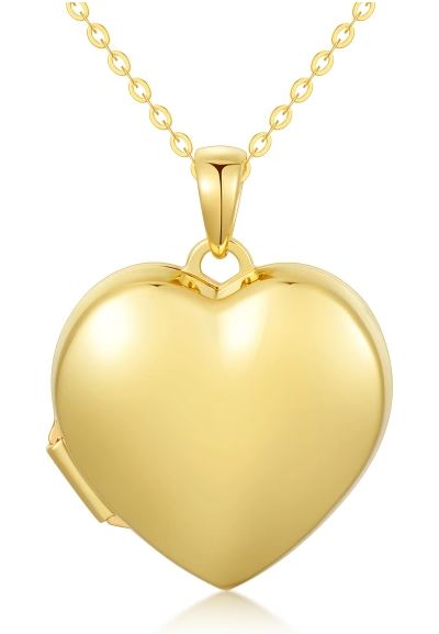 9k YG Polished Heart Locket 18x17mm