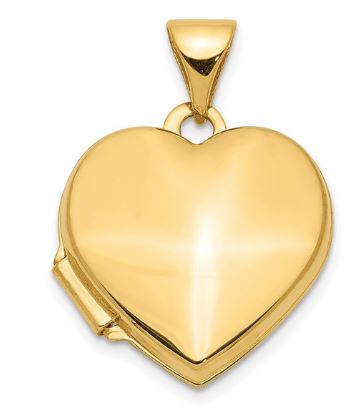 9k YG German Polished Heart Locket 15x14mm