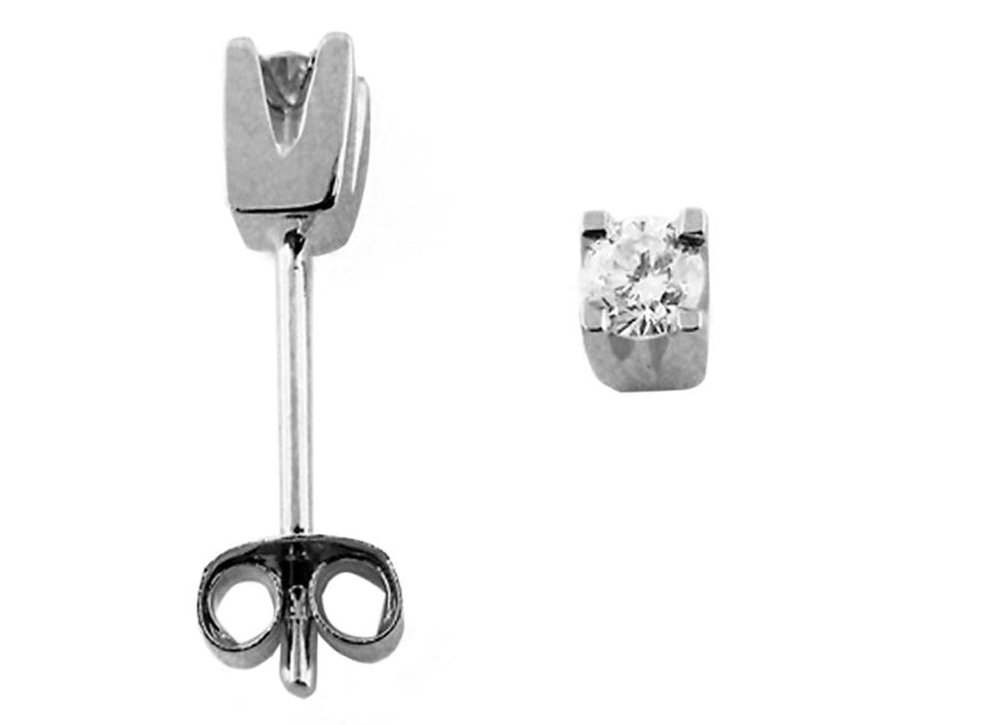 18k WG Diamond Stud Earrings 2D=0.40ct set in 4 claws. 4mm Wide