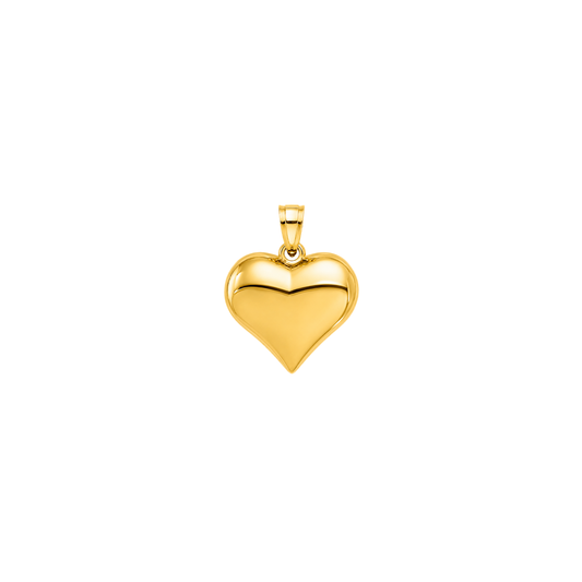 9k YG Heart Pendant (18mm)
