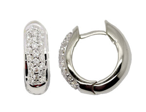 9k WG Diamond Round Huggie Earrings 48D=0.42ct 4.9mm Wide