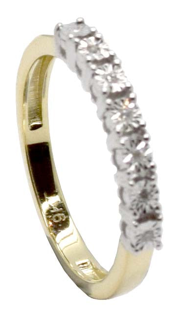 9k YG Micro Set Eternity Ring 7D=0.03ct