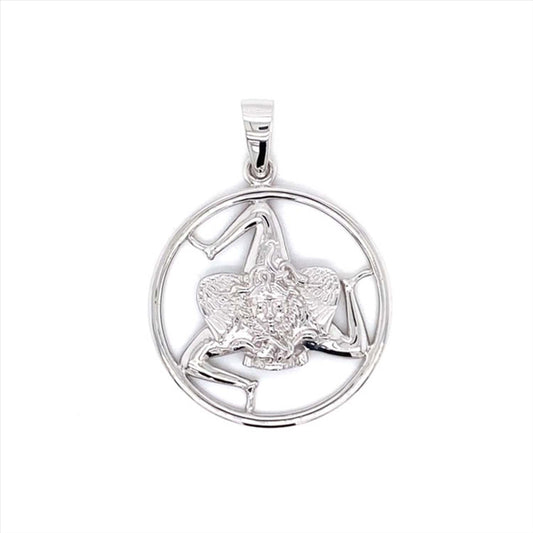 9k WG Solid Signor Trinacria Pendant 30mm (priced per gram)