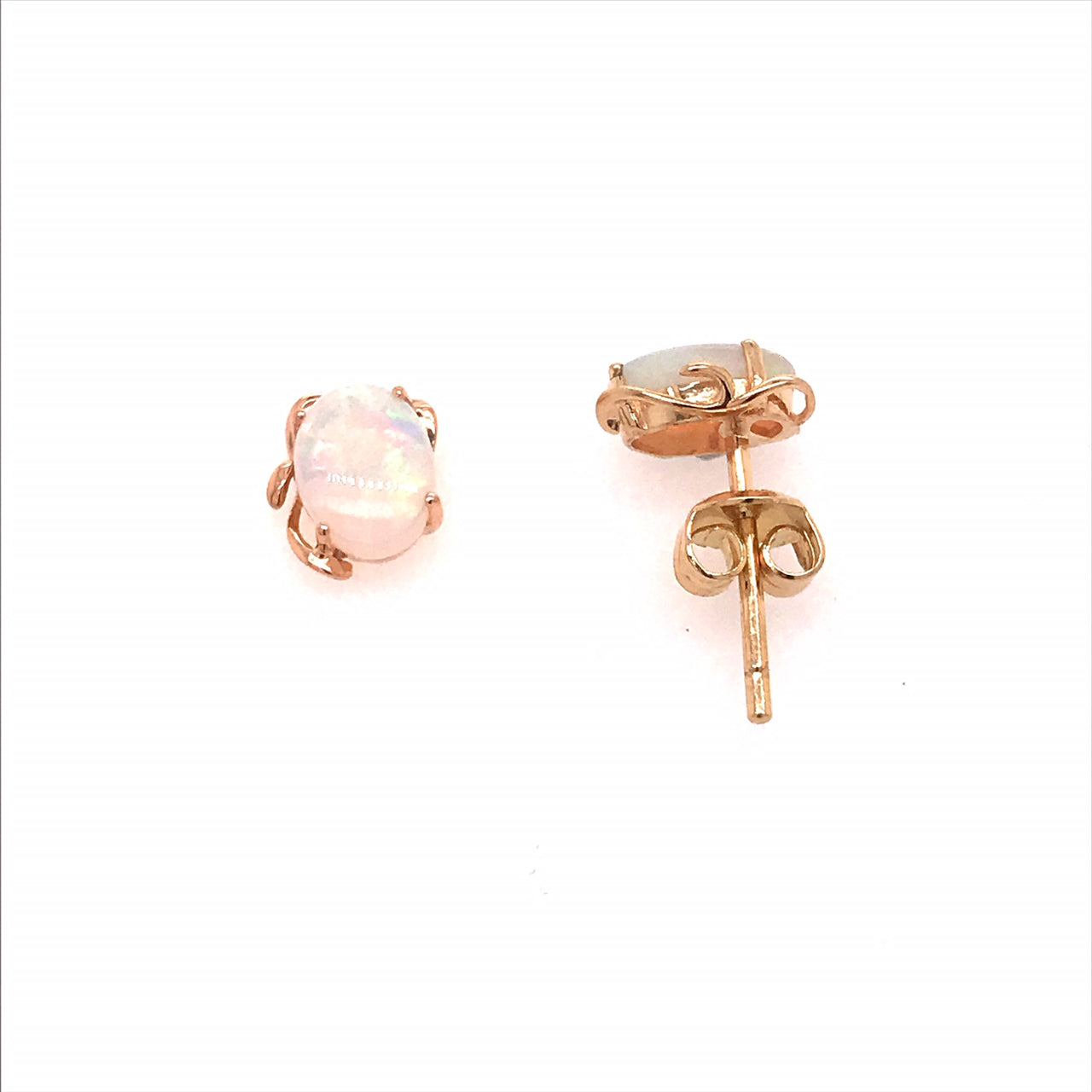 18k YG Natural Opal Stud Earrings