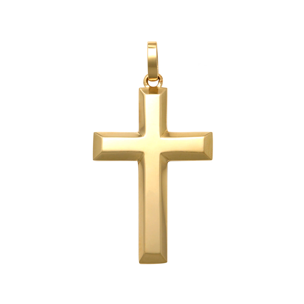 Yellow Bevelled Edge Cross 25x17mm