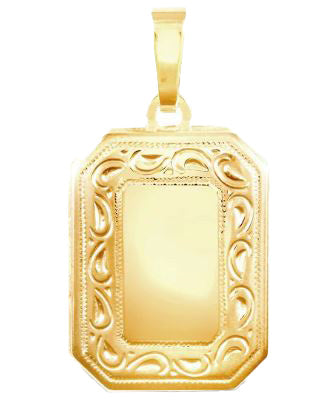 9k YG Rectangle Locket 17x21mm