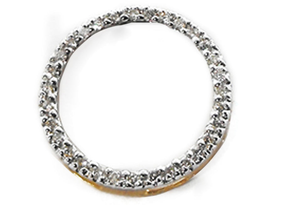18k YG Diamond Circle Pendant 31D=0.31ct Claw Set . Meas. 19mm
