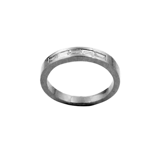 18k WG Band Horizontal Baguettes 5D=0.25ct