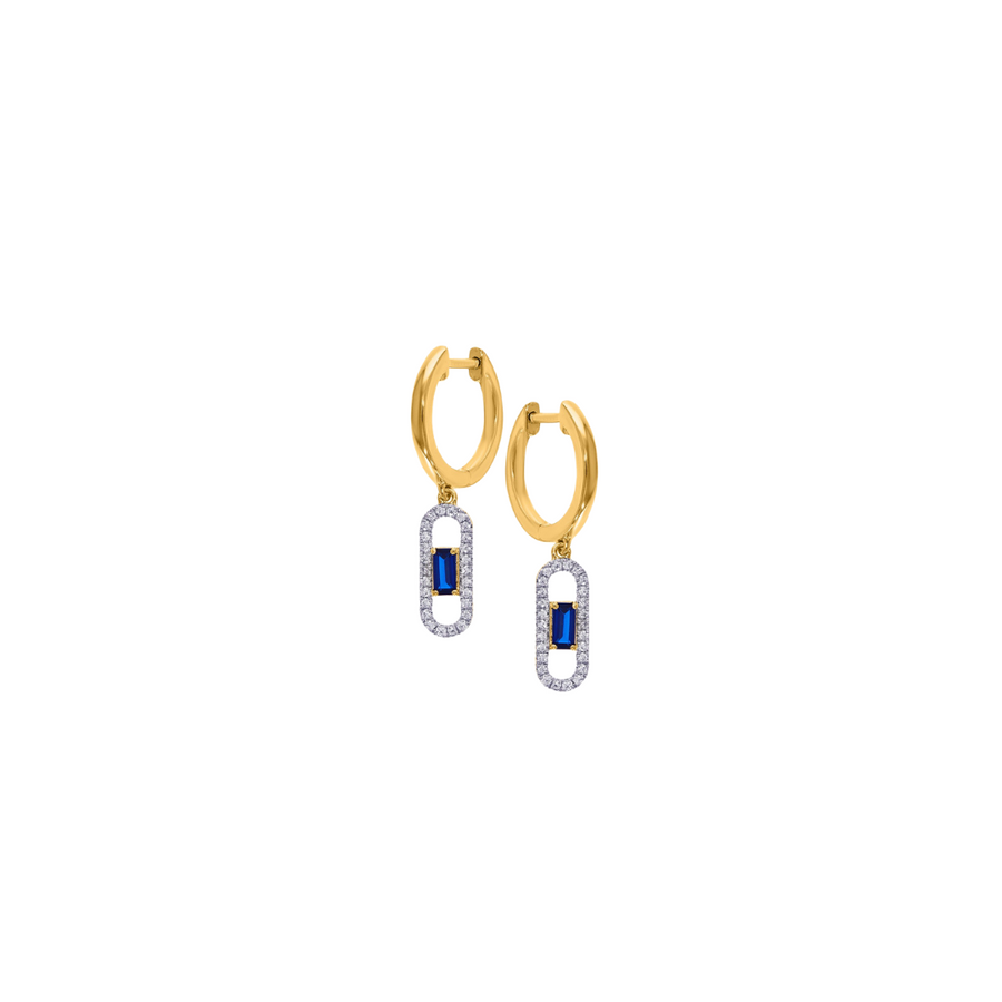 9k Diamond & Sapphire Huggies