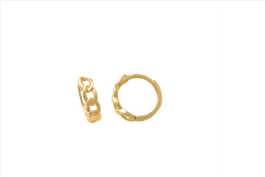 YG "Curb-Link" Round Huggie Earrings