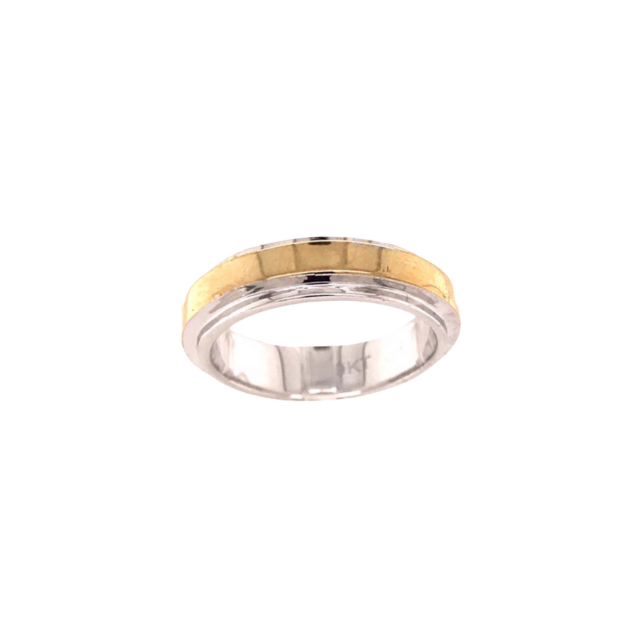 9k 2T Gents Wedding Band..- 9k Yellow Gold Centre and..- 9k White Gold Alloy on outside..NOTE:  ALL POLISHED FINISH